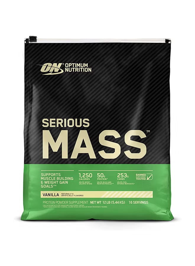 Serious Mass: High Protein Muscle Building & Weight Gainer Protein Powder, 50 Grams Of Protein, Vitamin C, Zinc - Vanilla, 12 Lbs (5.44 KG) Serious Mass: High Protein Muscle Building & Weight Gainer Protein Powder, 50 Grams Of Protein, Vitamin C, Zinc - Vanilla, 12 Lbs (5.44 KG)